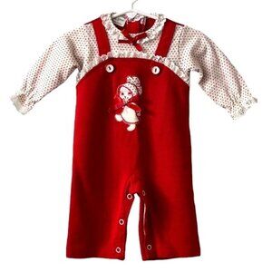 Excluded from Sale Vintage Doe-Spun USA Union Made Red & White One-Piece Outfit